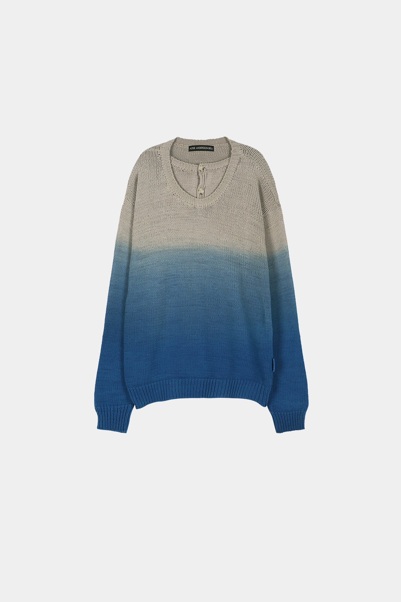 Andersson Bell - Gradient Henry-Neck Sweater (Beige/Blue) product image 8 | TRAB K-Fashion Australia