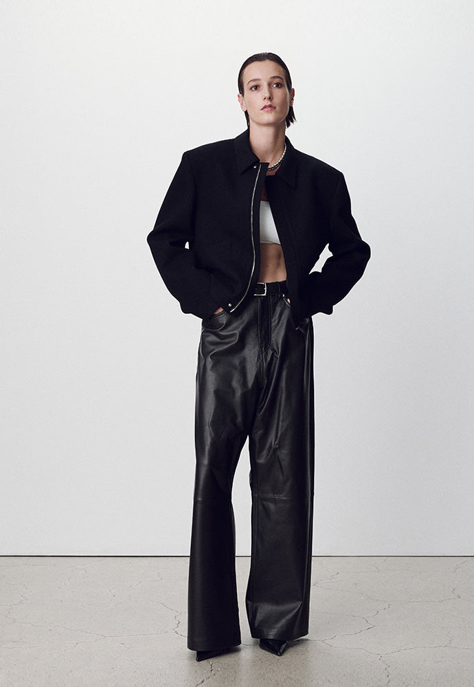 Tonywack - Virgin Wool Cropped Blouson Jacket (Black) product image 5 | TRAB K-Fashion Australia