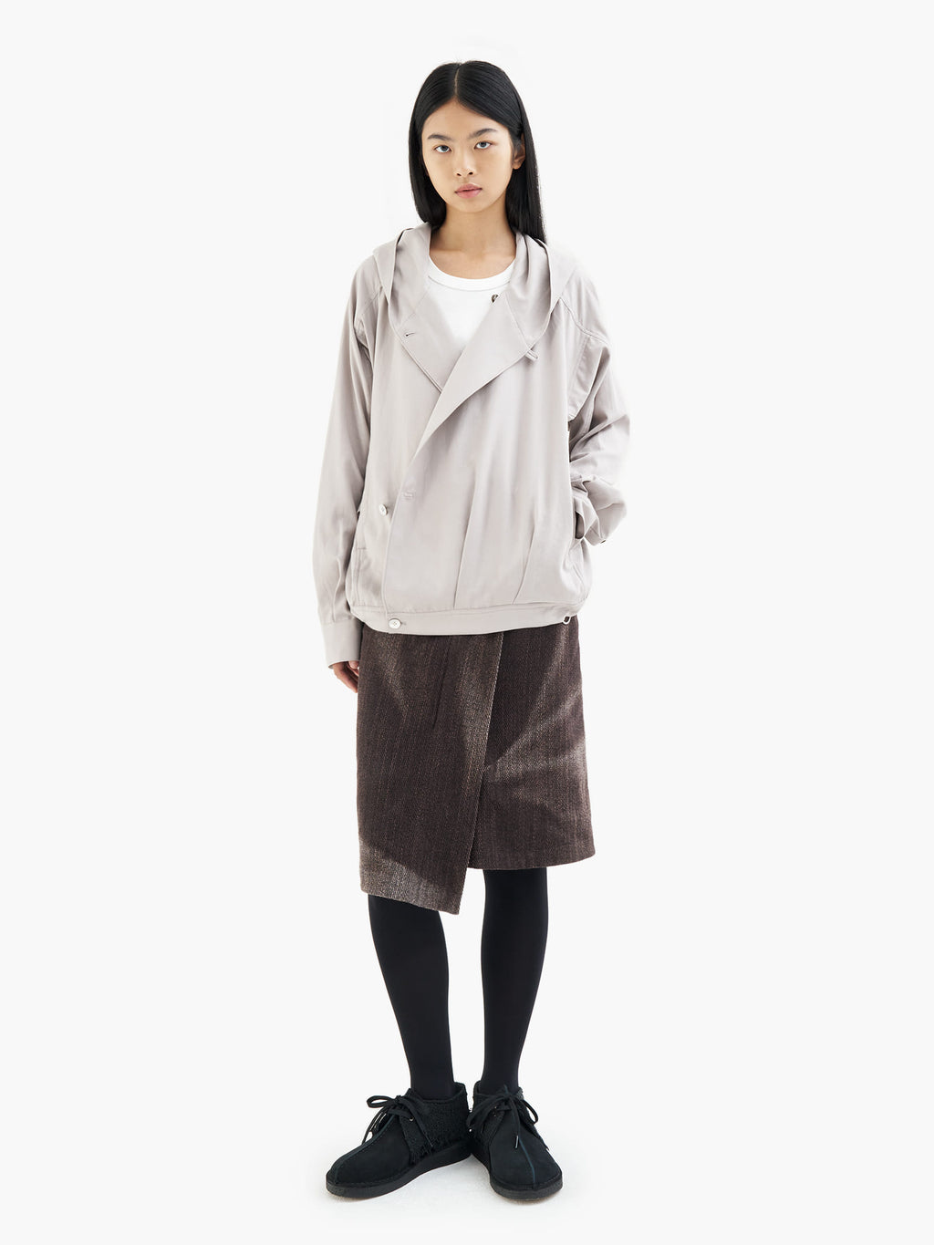 Jiyong Kim - Draped Wrap Hood Jacket (Off-White) product image 5 | TRAB K-Fashion Australia