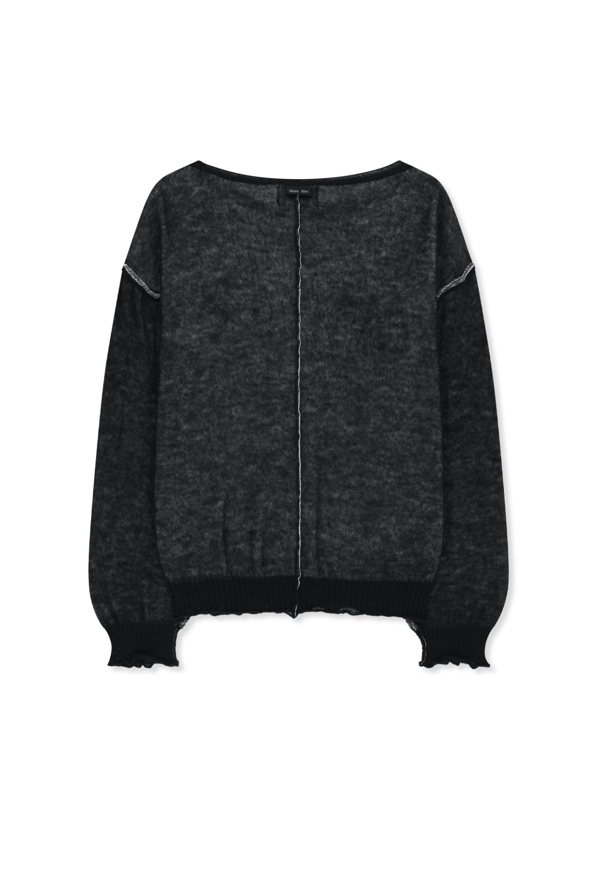 Matin Kim - Matin Dual Tone Knit Pullover (Black) product image 2 | TRAB K-Fashion Australia