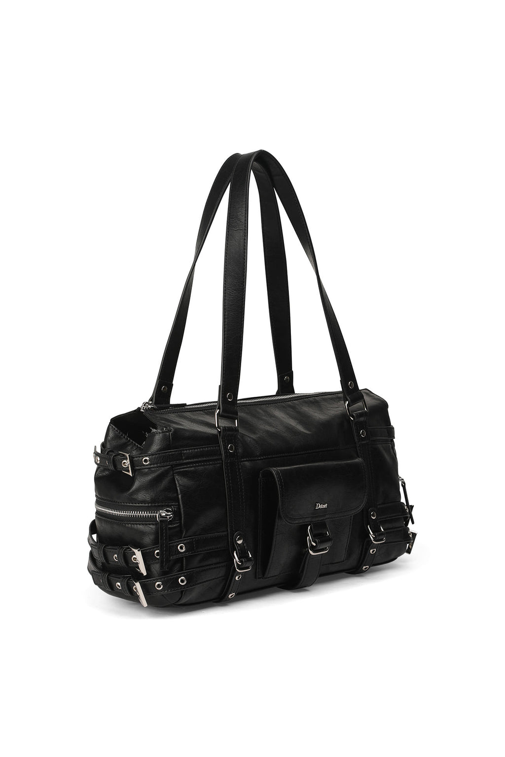 Deinet - Belted Pocket Shoulder Bag (Black) product image 3 | TRAB K-Fashion Australia