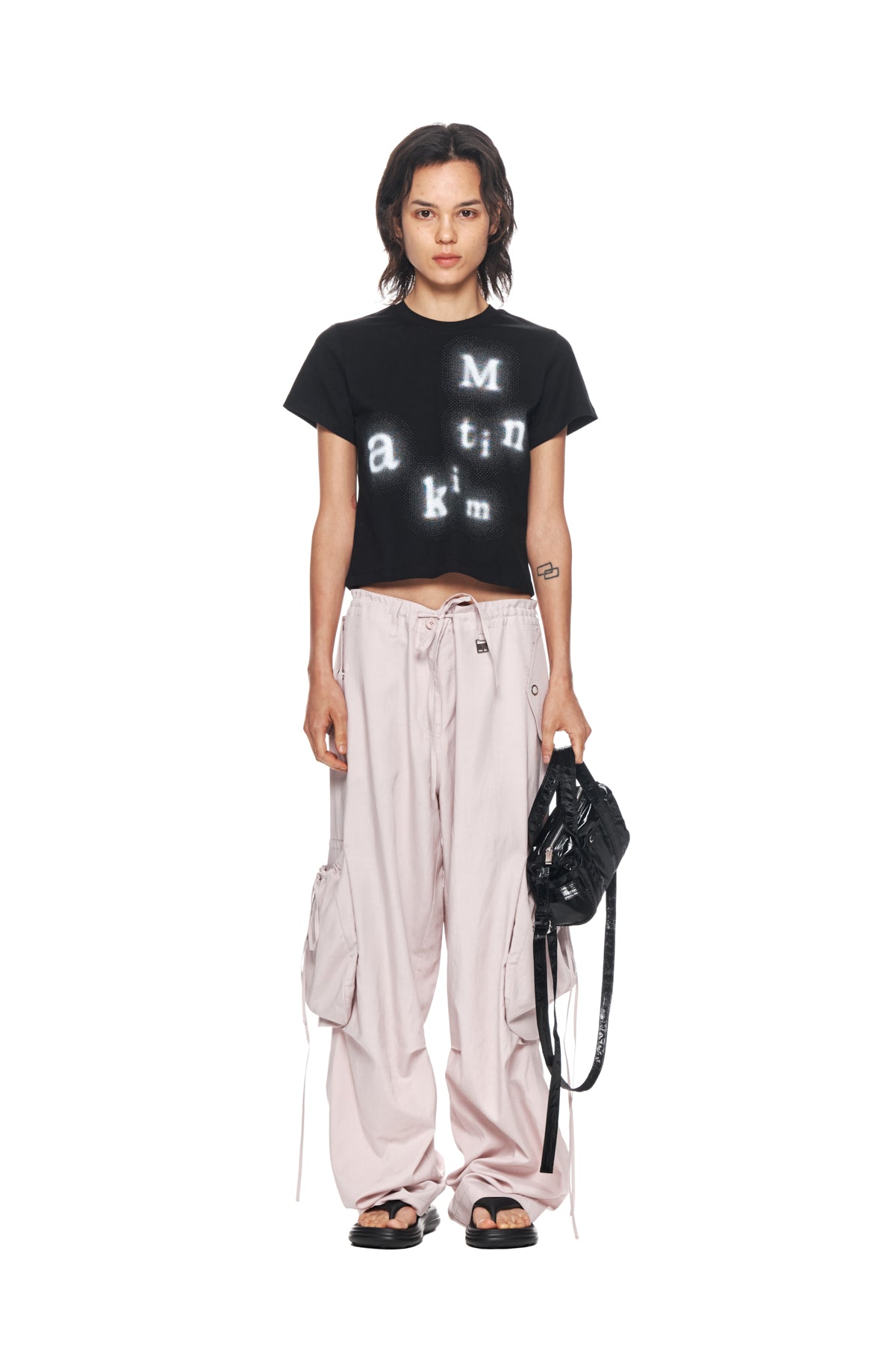 Matin Kim - String Point Big Pocket Cargo Pants (Light Pink) product image 5 | TRAB K-Fashion Australia