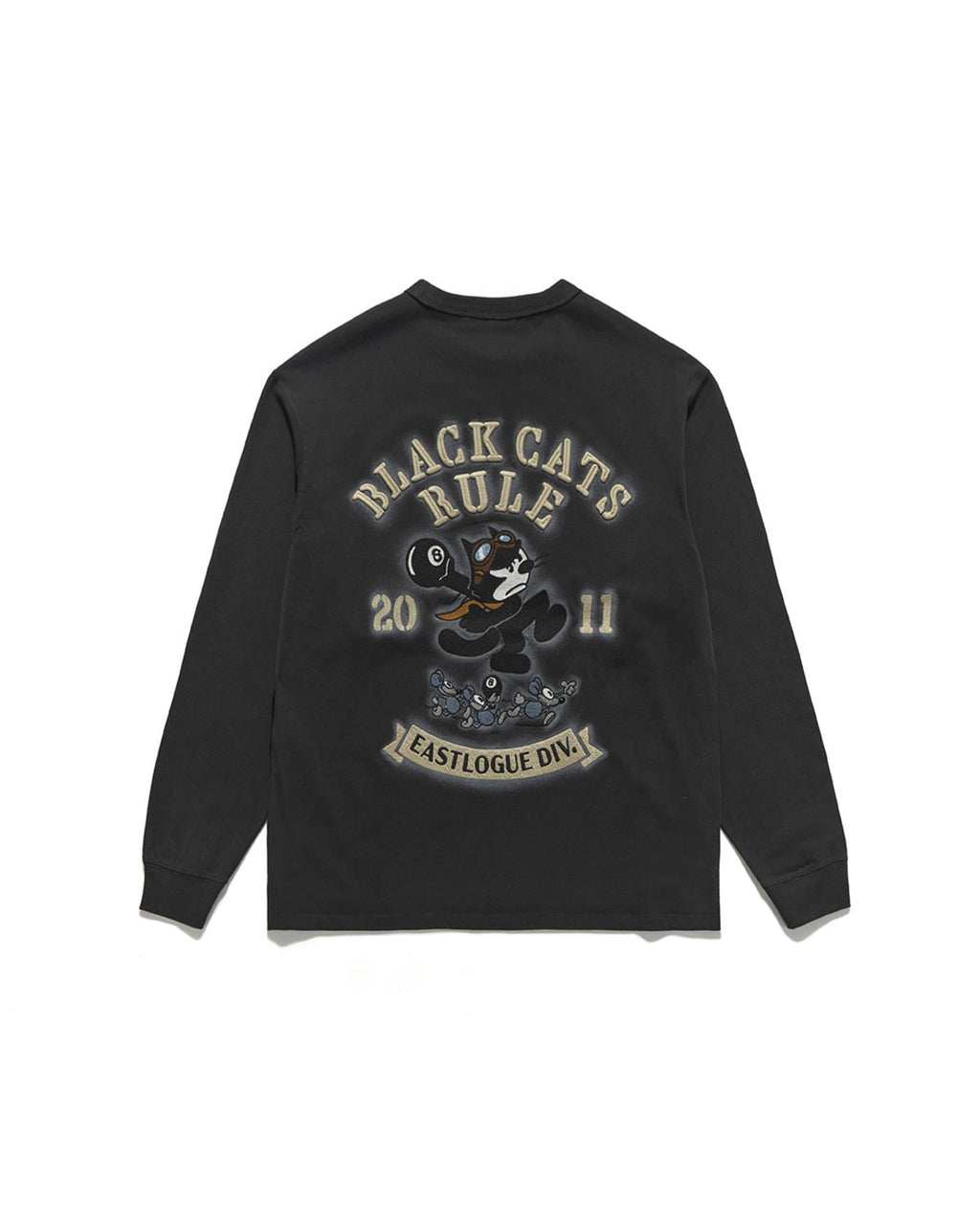 Eastlogue - Felix Shot-put Embroidered L.s T-shirts (Black) product image 1 | TRAB K-Fashion Australia