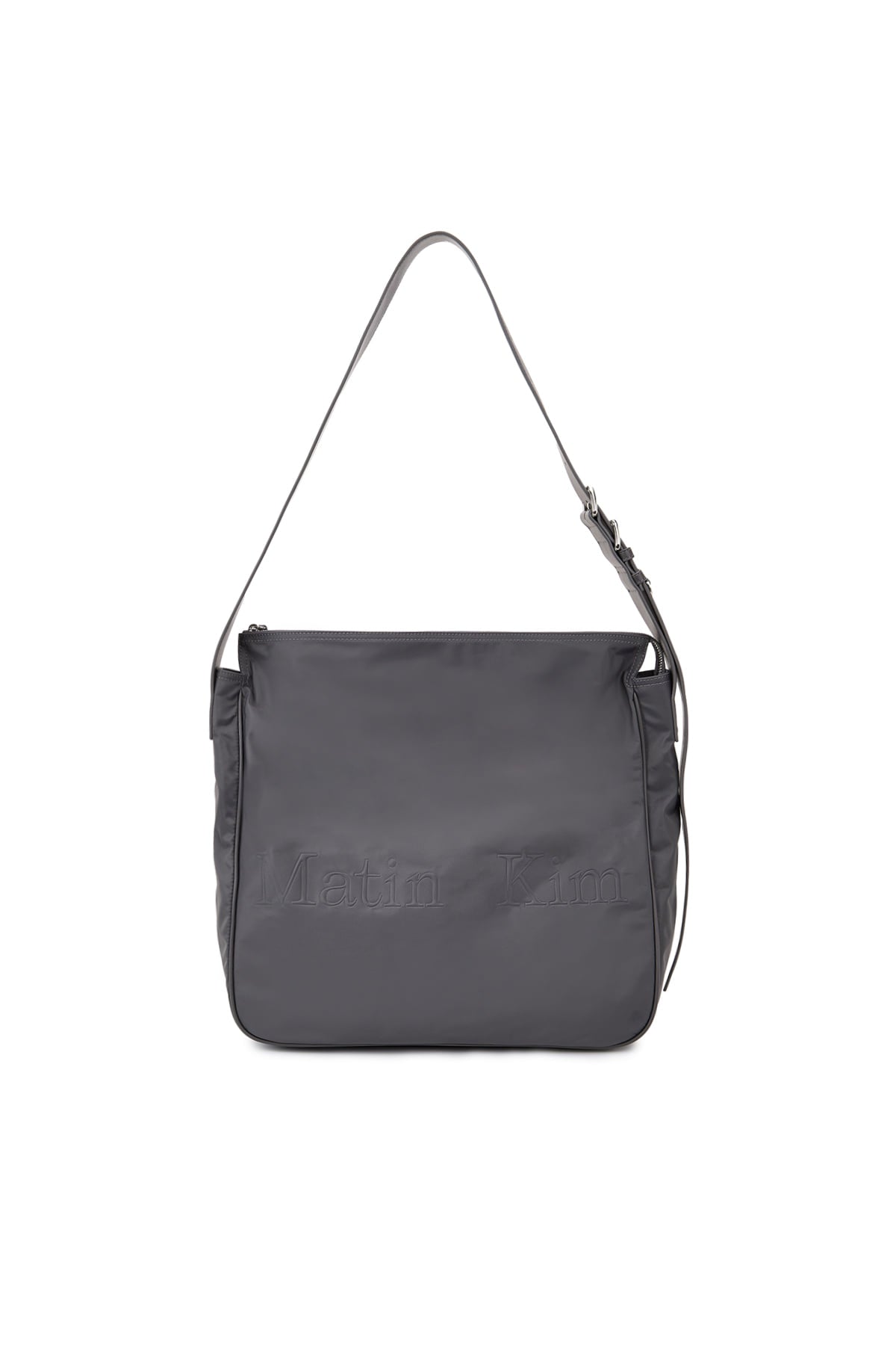 Matin Kim - Embossed Logo Fabric Shoulder Bag (Charcoal) product image 2 | TRAB K-Fashion Australia