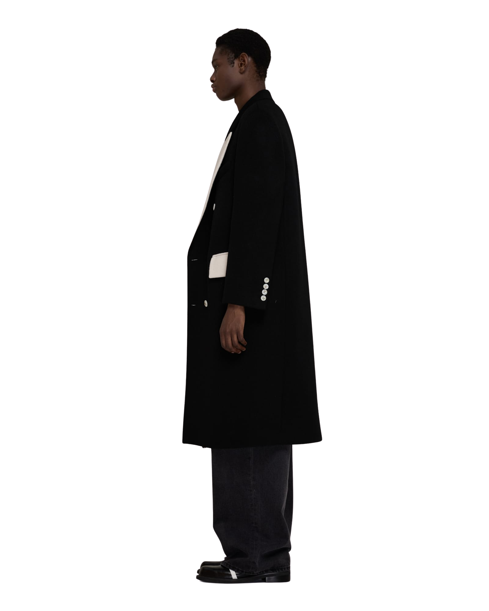 Kimhe Kim - Bi Color Double Breasted Coat (Black/Ivory) product image 14 | TRAB K-Fashion Australia