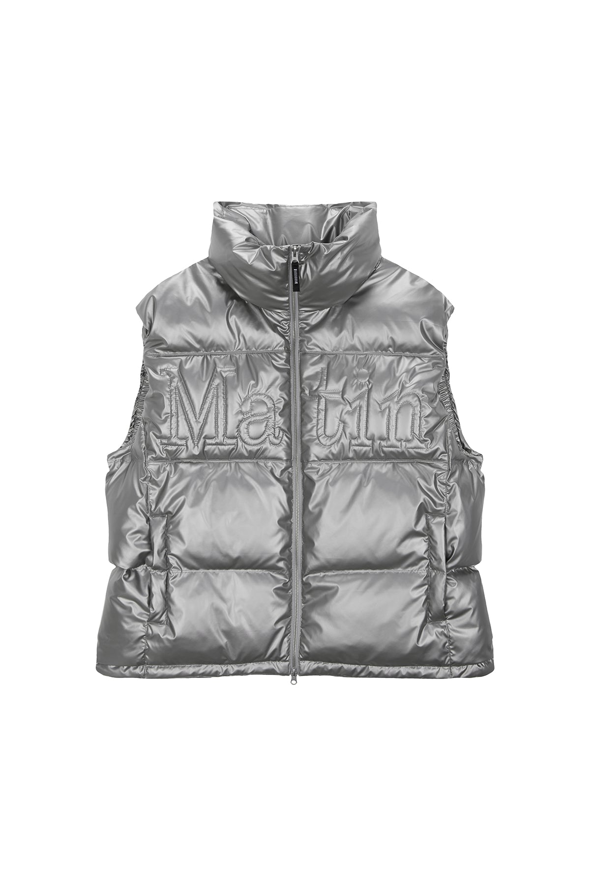 Matin Kim - Big Logo Point Down Vest (Silver) product image 1 | TRAB K-Fashion Australia