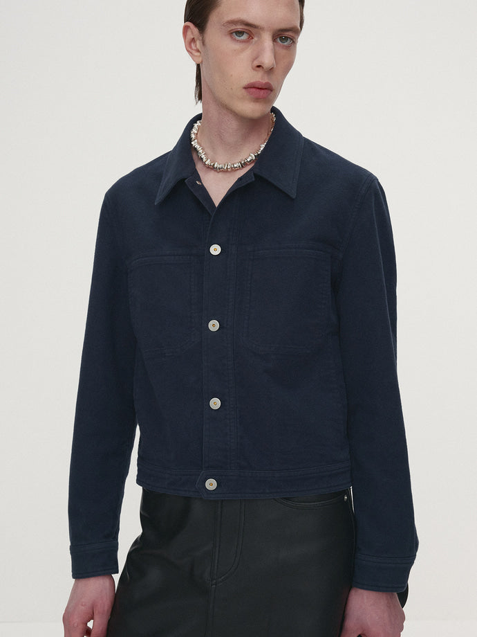 Tonywack - Moleskin Cotton Trucker Jacket (Navy) product image 5 | TRAB K-Fashion Australia