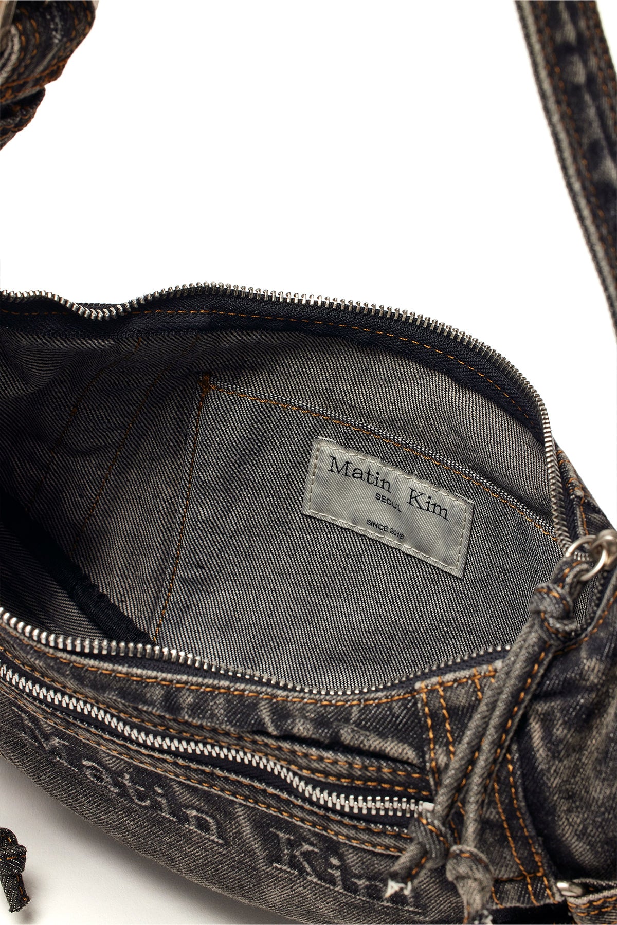 Matin Kim - Matin Washed Denim Mini Hobo Bag (Black) product image 4 | TRAB K-Fashion Australia