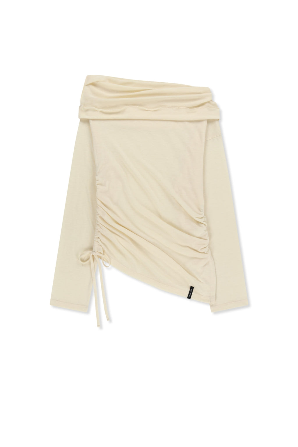 Matin Kim - Asymmetric Side Shirring Top (Light Beige) product image 1 | TRAB K-Fashion Australia