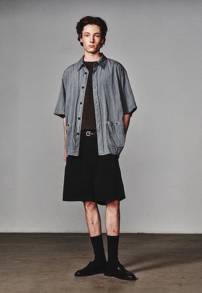 Art if acts - Garment Dyed Two Pocket Half Shirt (Vintage Charcoal) product image 1 | TRAB K-Fashion Australia