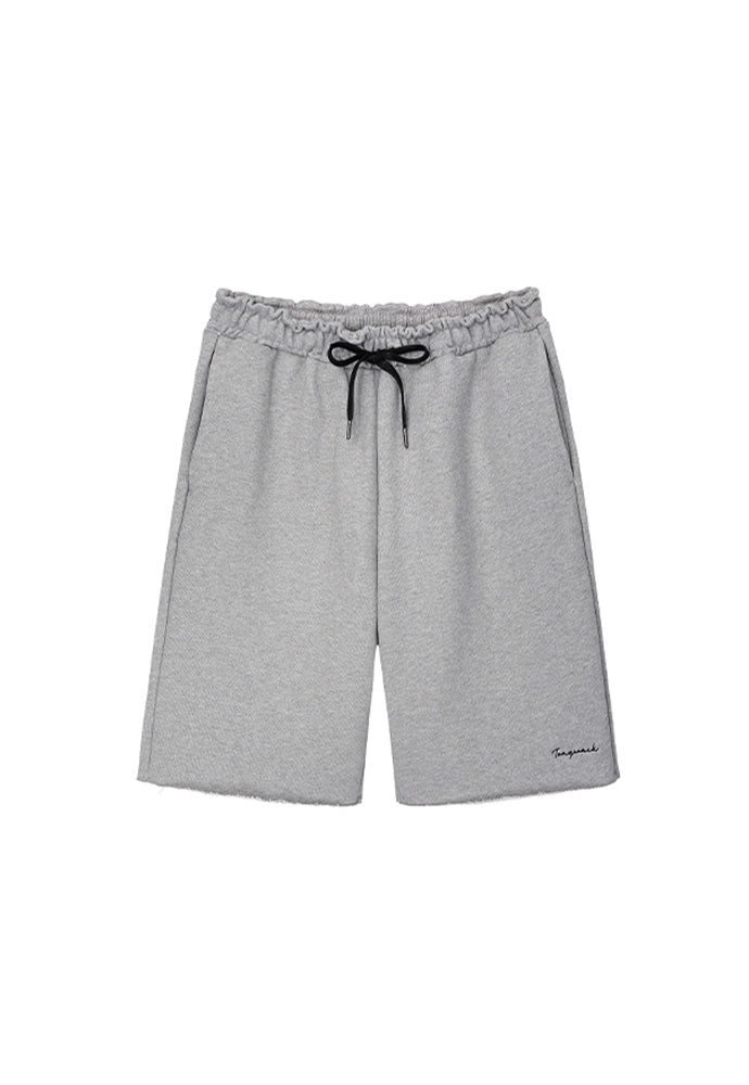Tonywack - Heavyweight Brushed-Jersey Logo Embroidered Shorts (Melange Grey) product image 7 | TRAB K-Fashion Australia
