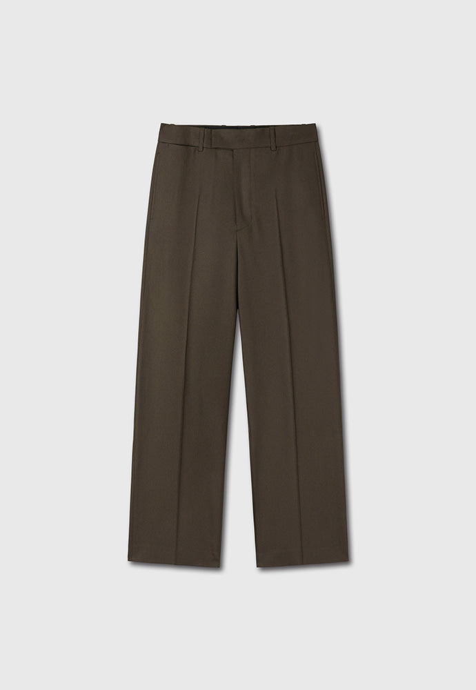 Tonywack - Wool And Cashmere Wide-Leg Trousers (Taupe Brown) product image 5 | TRAB K-Fashion Australia