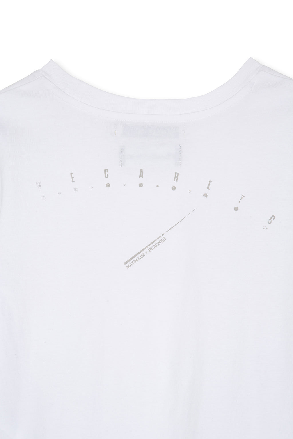 Matin Kim - Peaches Logo Graphic Crop Top (White) product image 7 | TRAB K-Fashion Australia