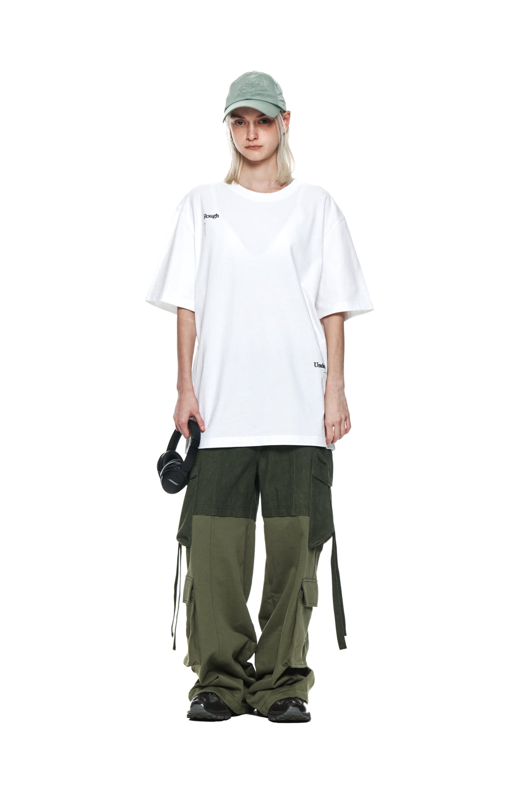 Matin Kim - Jersey Mixed Cargo Pants (Khaki) product image 8 | TRAB K-Fashion Australia