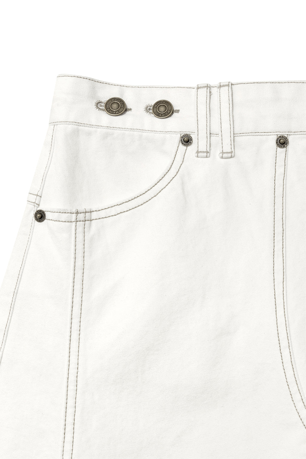 Matin Kim - Denim Mixed Flare Skirt (Ivory) product image 3 | TRAB K-Fashion Australia