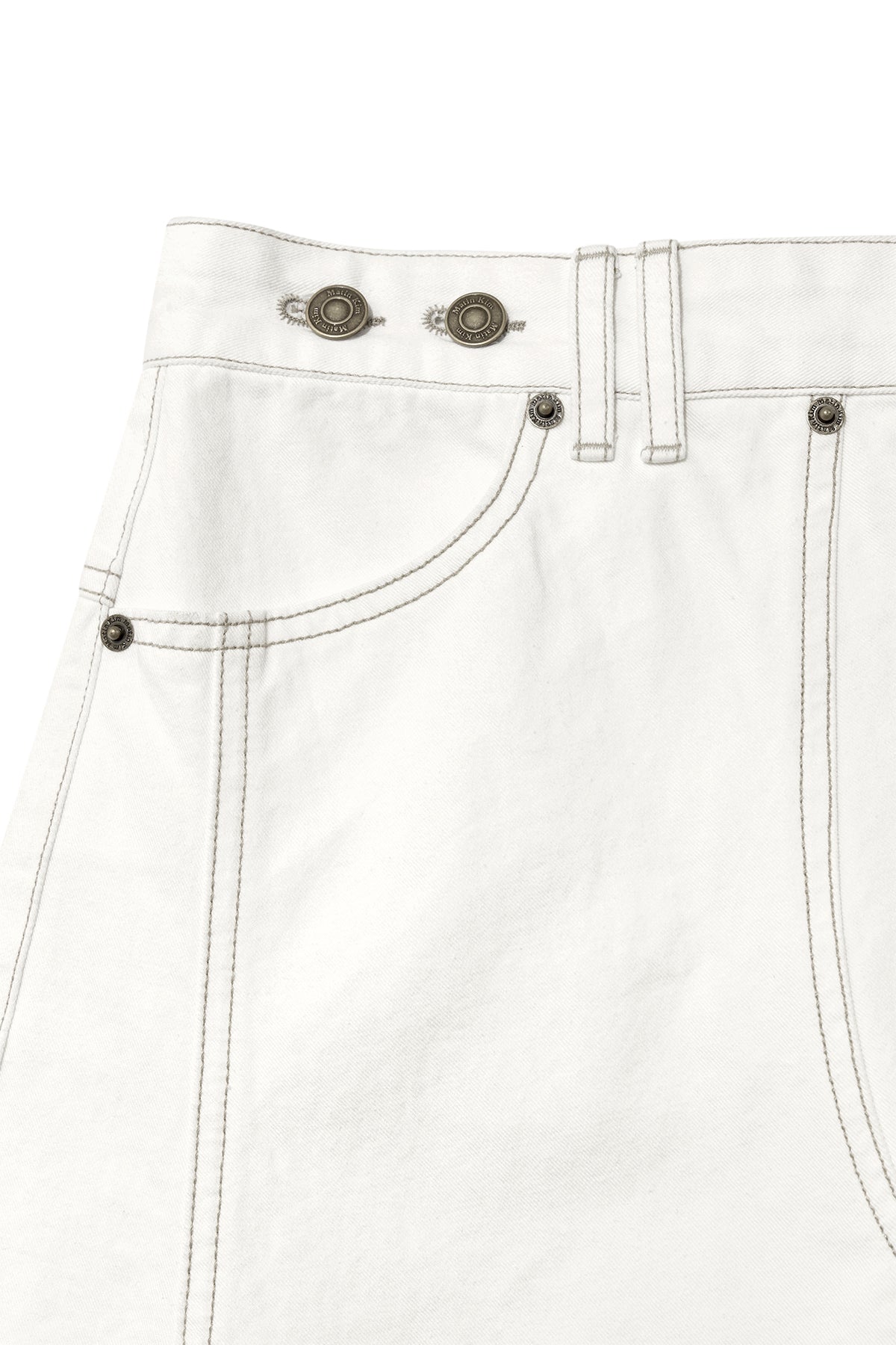 Matin Kim - Denim Mixed Flare Skirt (Ivory) product image 3 | TRAB K-Fashion Australia