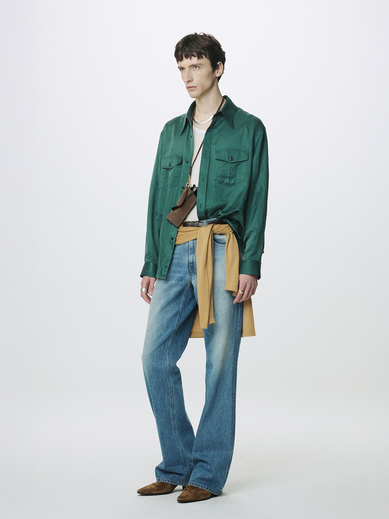 Tonywack - Silk Cotton Double Pocket Shirt (Green) product image 3 | TRAB K-Fashion Australia