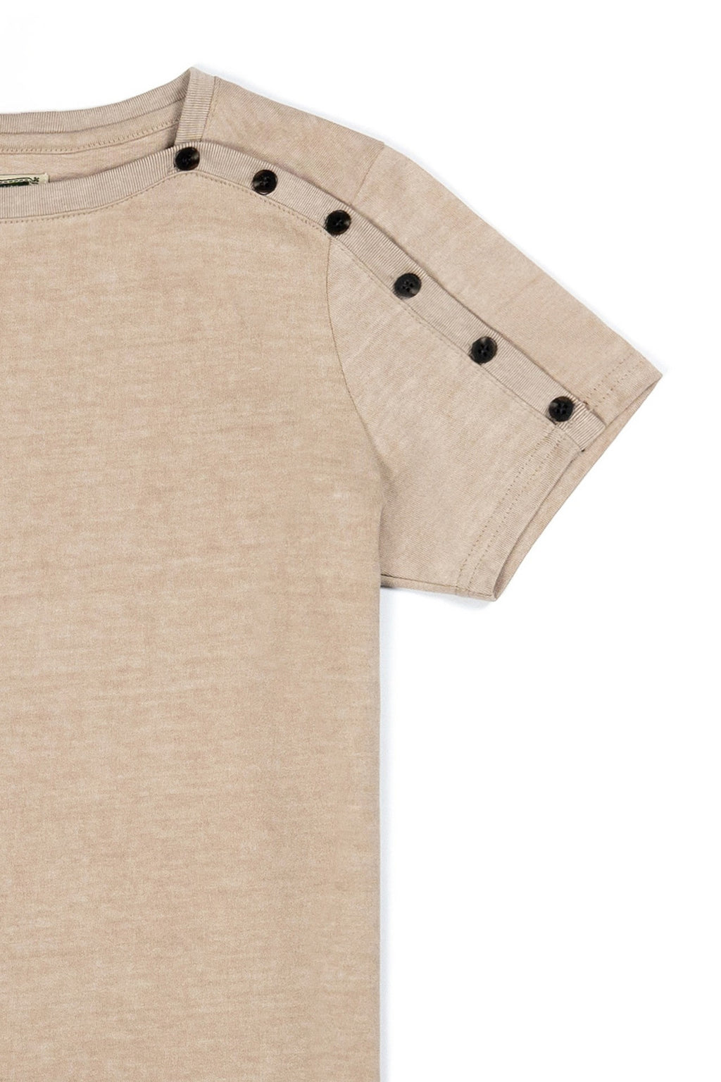 Ioedle - Tight-Button Boat Neck T-Shirt Yellow (Brown) product image 5 | TRAB K-Fashion Australia