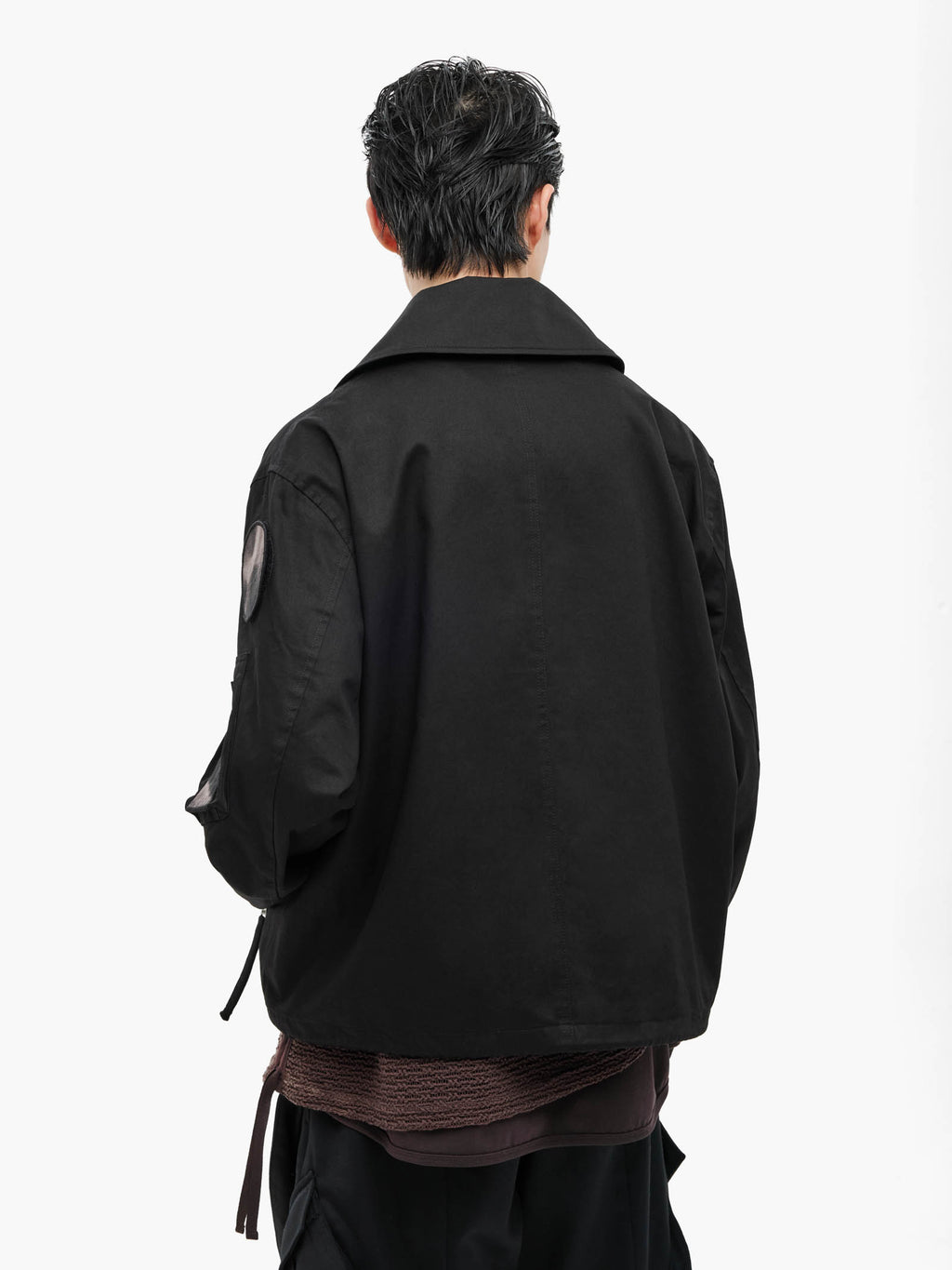 Jiyong Kim - Sun-Bleached Wide Collar Jacket (Black) product image 8 | TRAB K-Fashion Australia