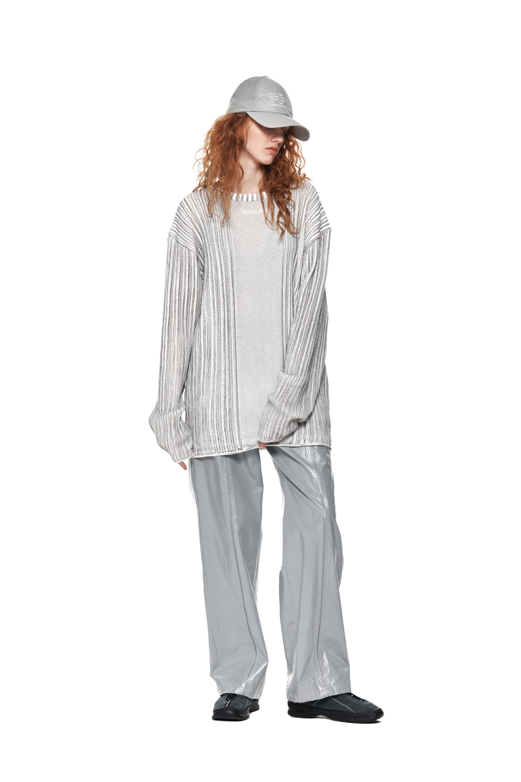 Matin Kim - Stripe Printed Knit Pullover (Grey) product image 8 | TRAB K-Fashion Australia