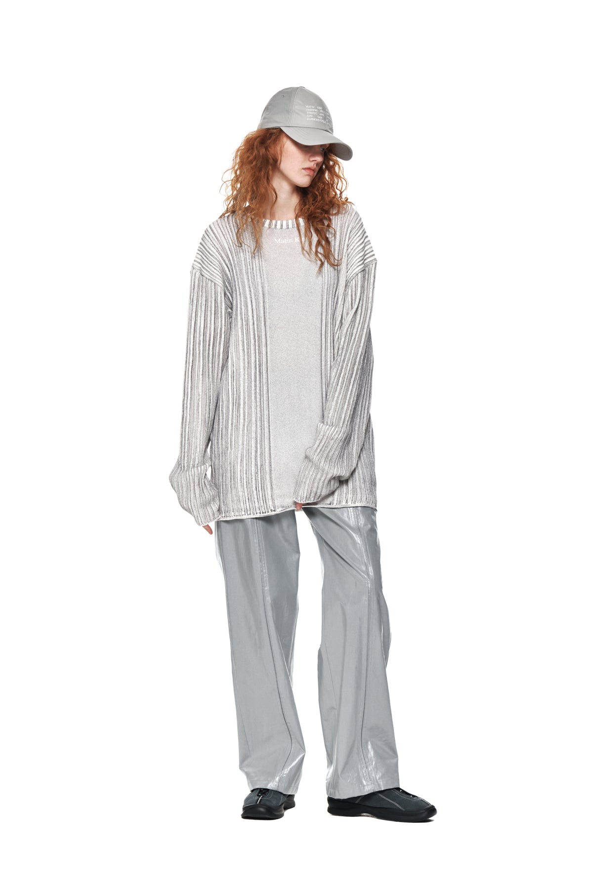 Matin Kim - Stripe Printed Knit Pullover (Grey) product image 8 | TRAB K-Fashion Australia