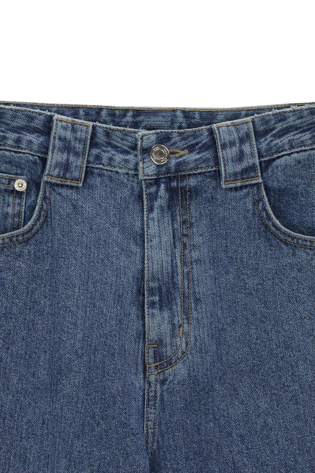 Matin Kim - Knee Point Stripe Denim Pants (Blue) product image 3 | TRAB K-Fashion Australia