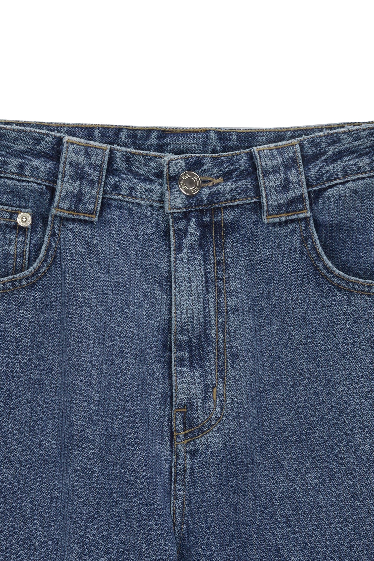 Matin Kim - Knee Point Stripe Denim Pants (Blue) product image 3 | TRAB K-Fashion Australia