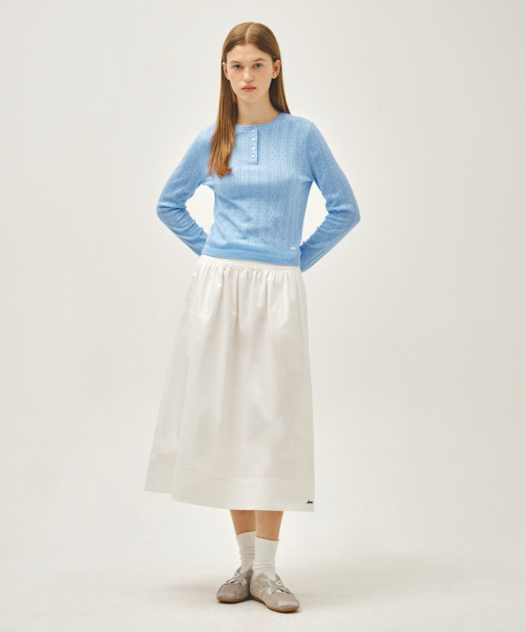 Marithe & Francois Girbaud - Crochet Half Button Knit (Sky Blue) product image 5 | TRAB K-Fashion Australia