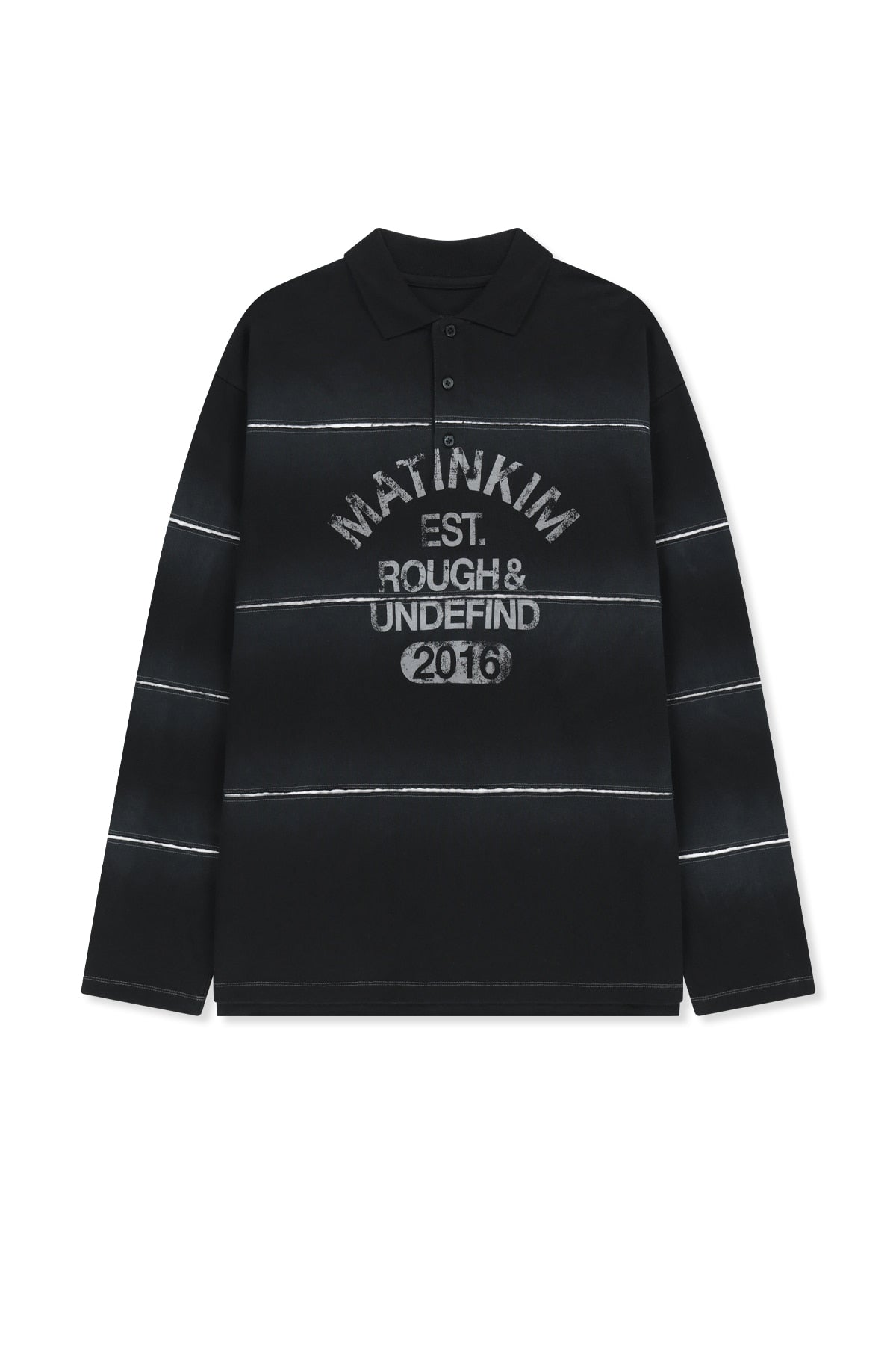 Matin Kim - Reveal Stripe Logo Collar Top (Black) product image 1 | TRAB K-Fashion Australia