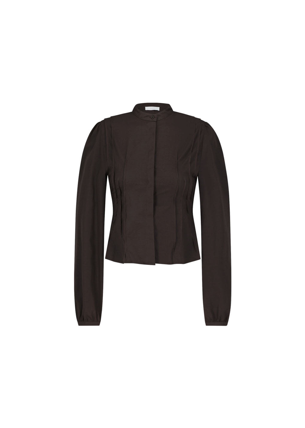 Amomento - Pintuck Slim Shirt (Brown) product image 2 | TRAB K-Fashion Australia