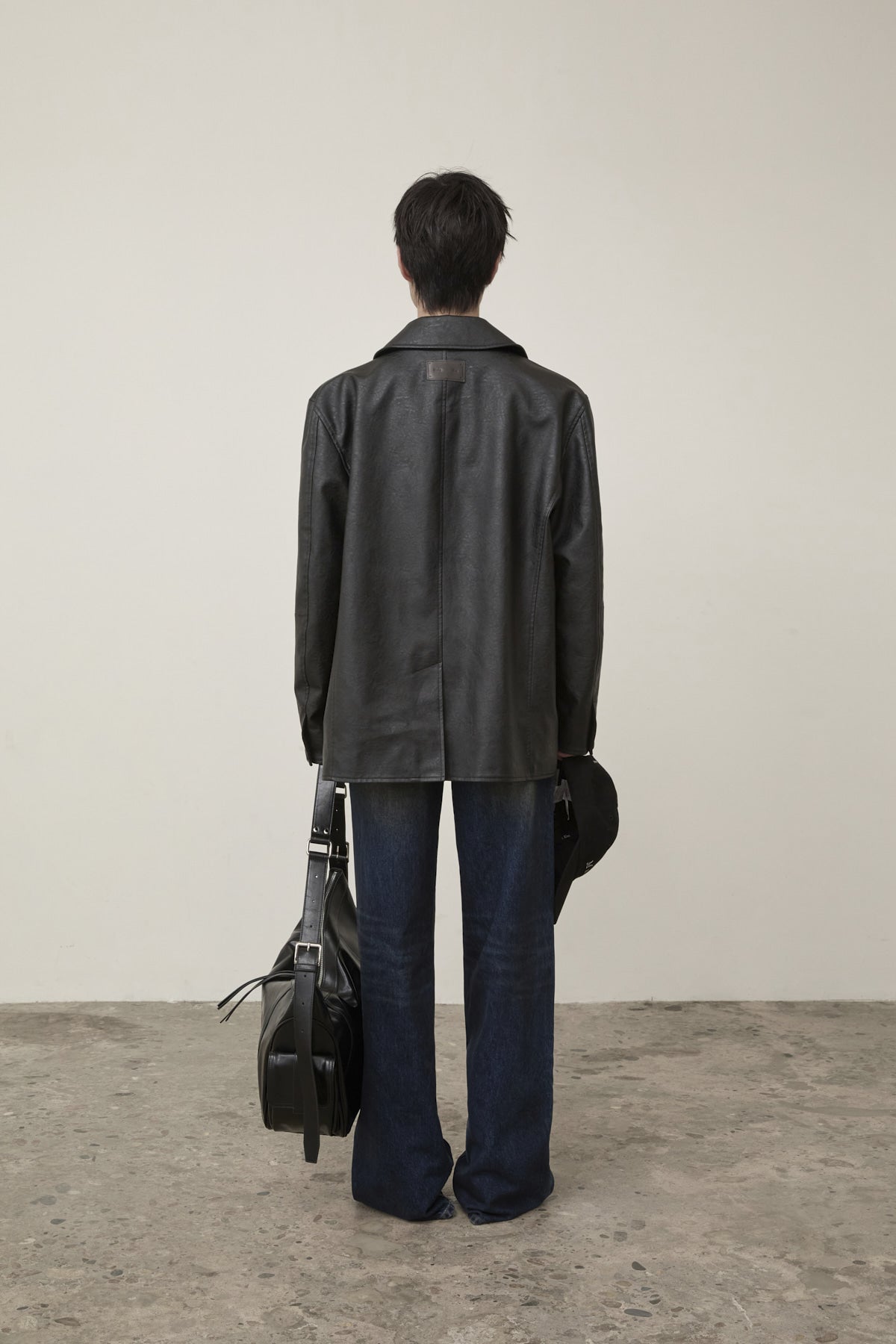 Matin Kim - Faux Leather Double Jacket (Black) product image 7 | TRAB K-Fashion Australia