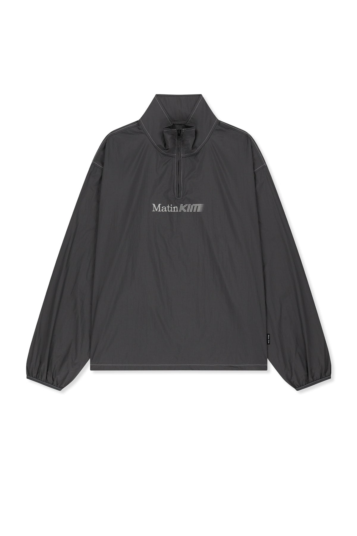 Matin Kim - Matin Pace Logo Half Zip Top (Charcoal) product image 1 | TRAB K-Fashion Australia