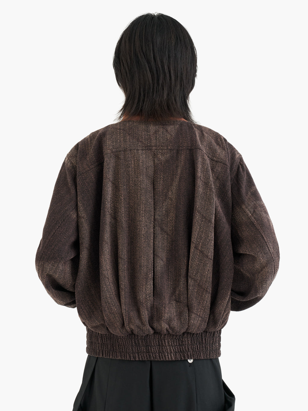 Jiyong Kim - Sun-Bleached Pleated Bomber (Brown) product image 7 | TRAB K-Fashion Australia
