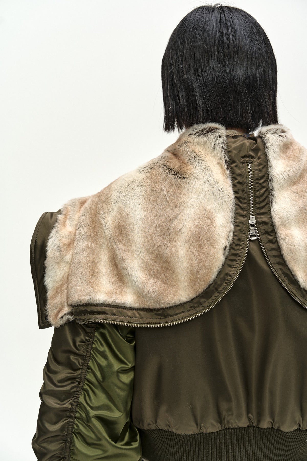 Andersson Bell - Unisex Flare Collar Ma-1 Parka (Khaki Brown) product image 9 | TRAB K-Fashion Australia