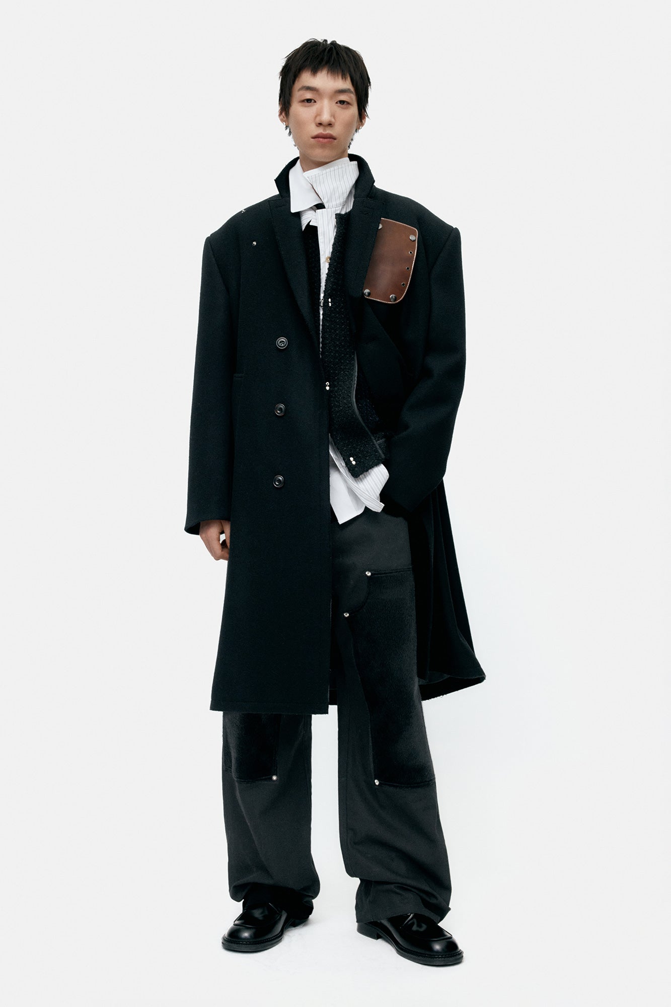 Andersson Bell - Unisex Inside Out Tweed Cardigan (Black) product image 7 | TRAB K-Fashion Australia