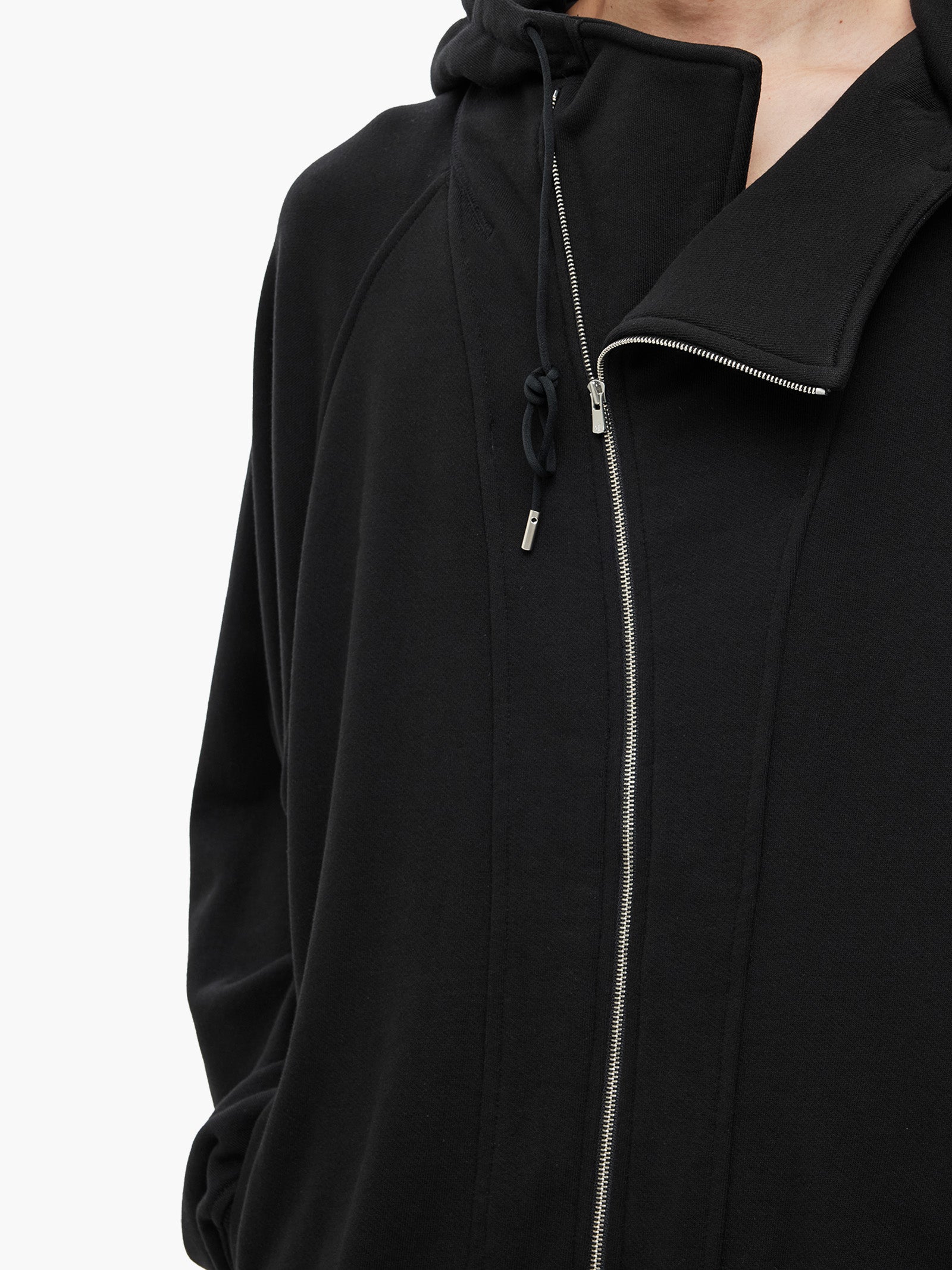 Jiyong Kim - Asymmetric Zip-Up Hoodie (Black) product image 7 | TRAB K-Fashion Australia