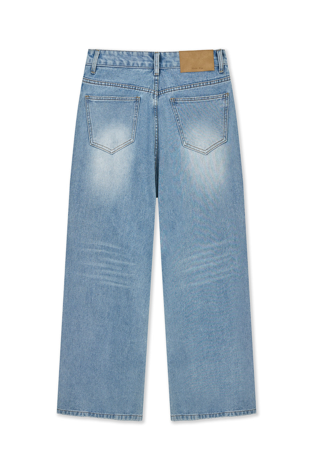 Matin Kim - Front Layered Distressed Denim Pants (Blue) product image 2 | TRAB K-Fashion Australia