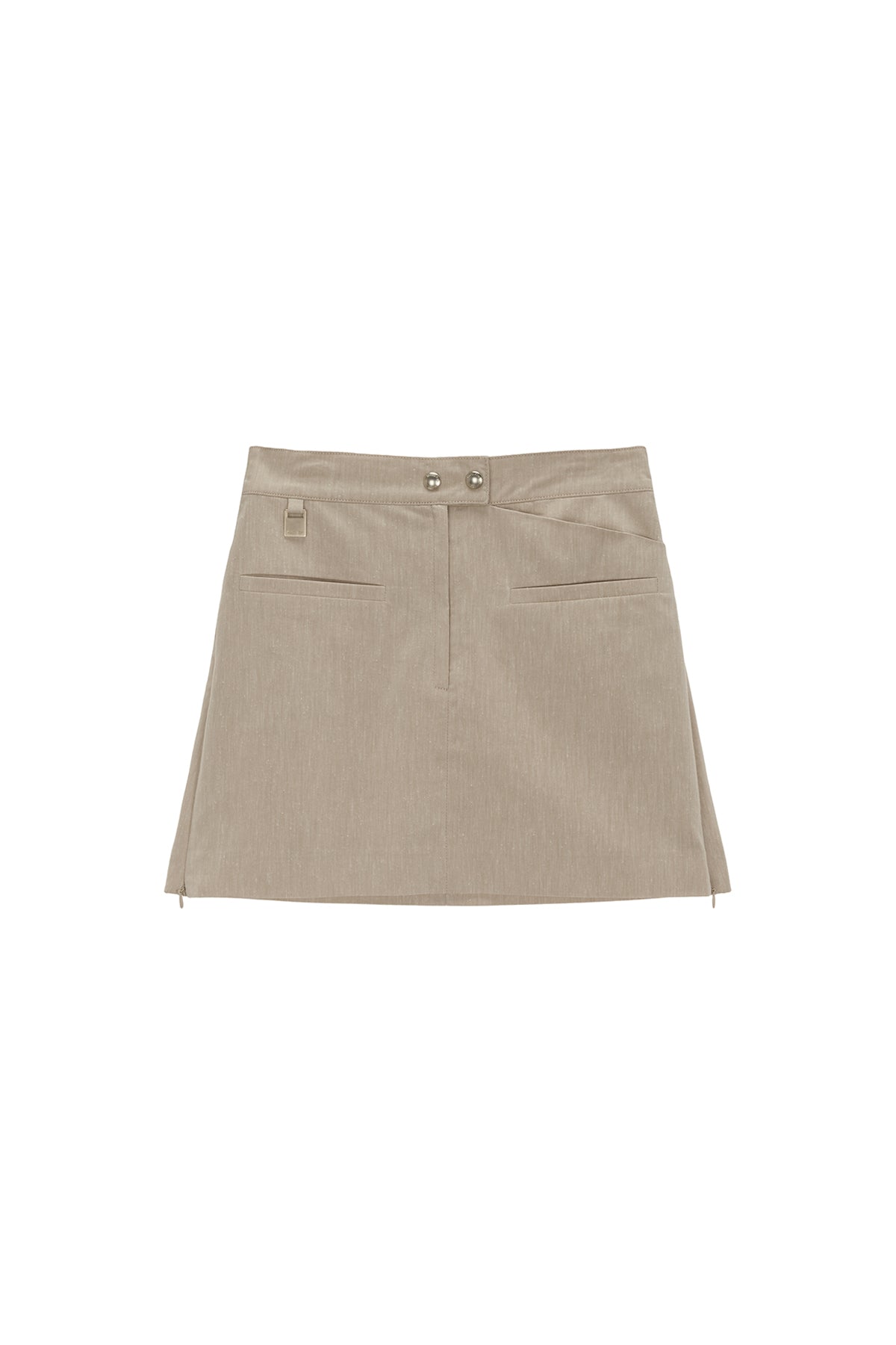 Matin Kim - Zipper Point Linen Mini Skirt (Beige) product image 1 | TRAB K-Fashion Australia