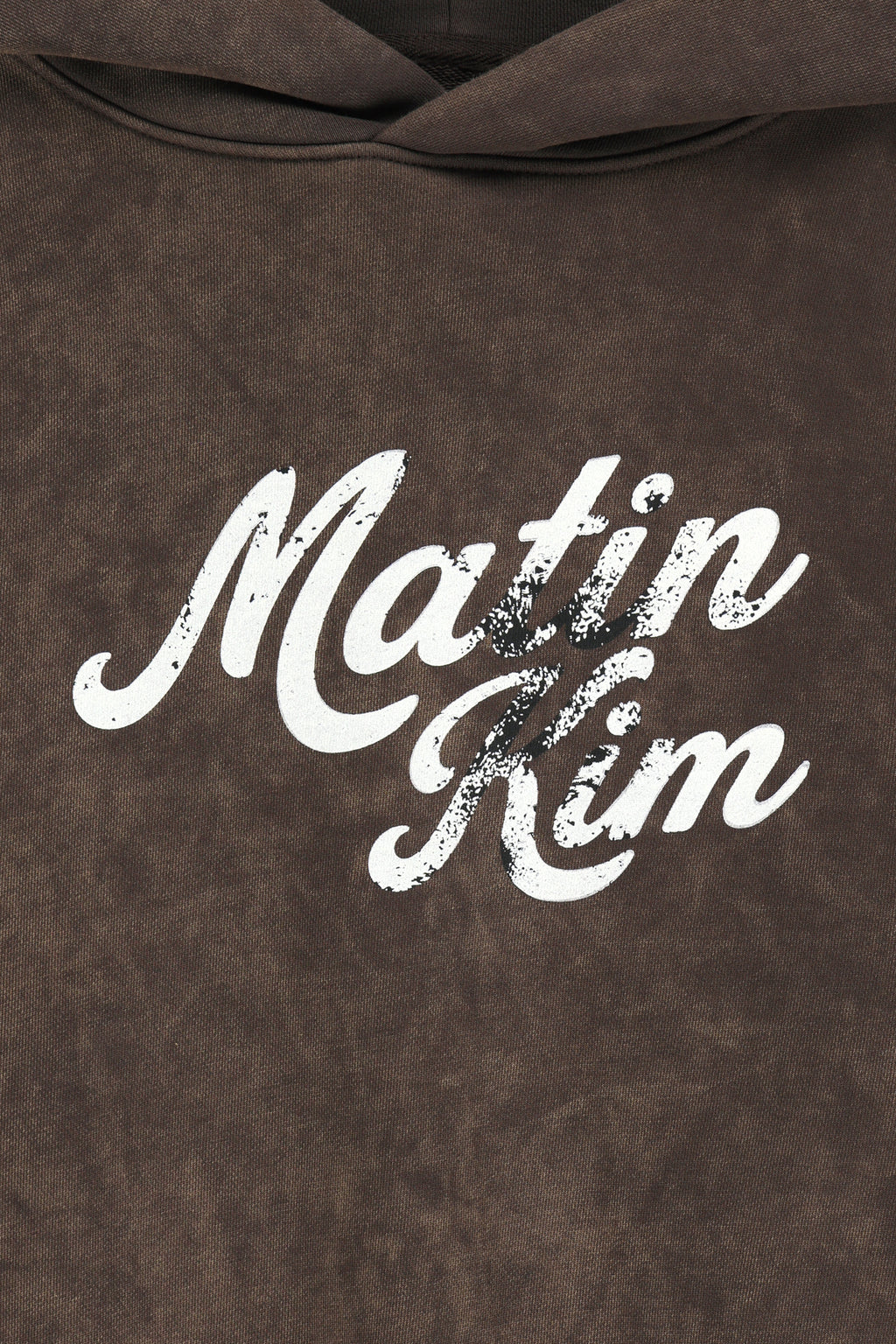 Matin Kim - Washed Calligraphy Logo Hoody Top (Brown) product image 5 | TRAB K-Fashion Australia