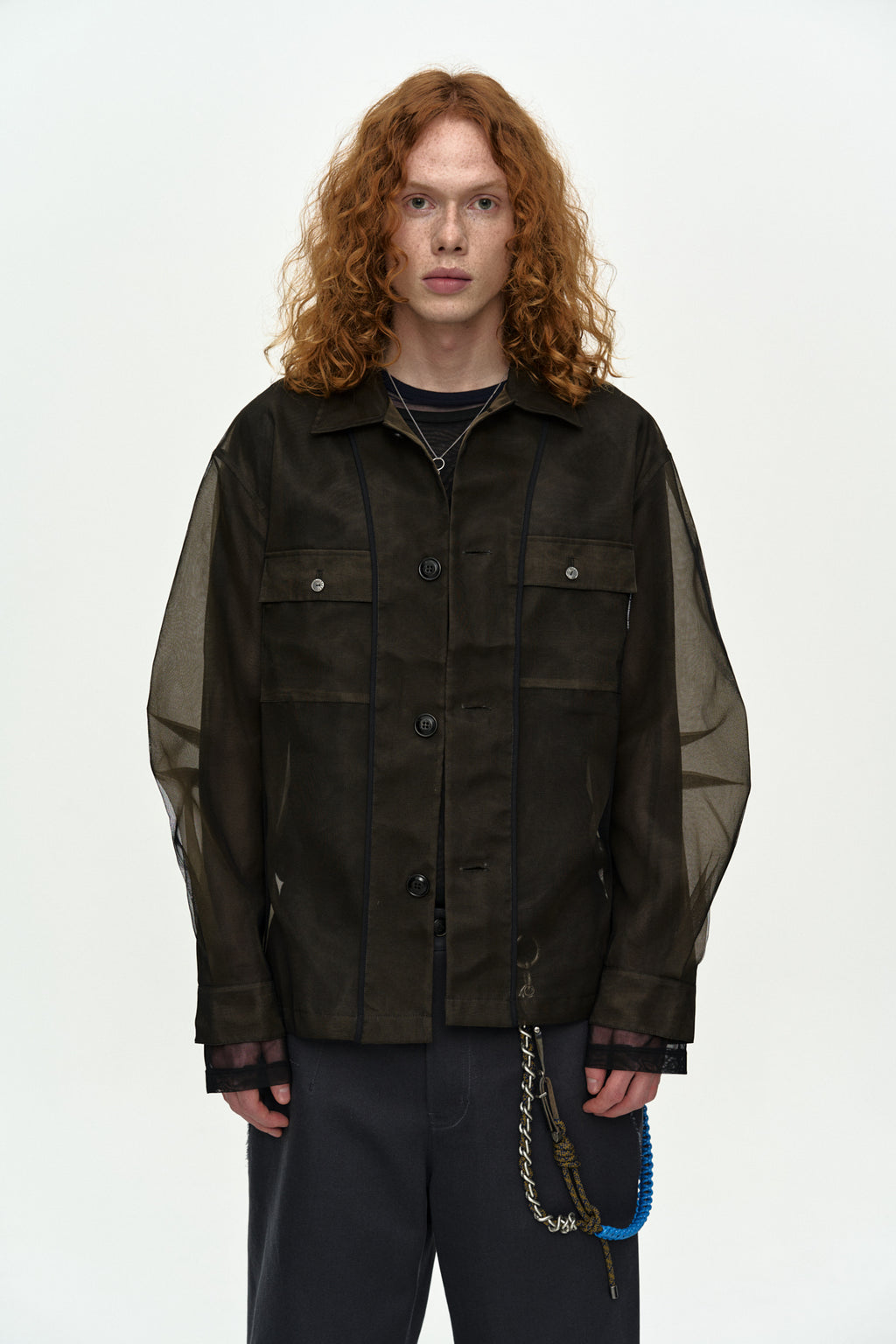 Andersson Bell - Karim Sheer Over Shirt (Brown) product image 9 | TRAB K-Fashion Australia