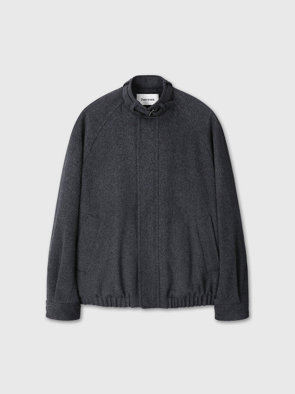 Tonywack - Wool Flannel Belted Stand Collar Bomber (Charcoal Anthracite) product image 9 | TRAB K-Fashion Australia
