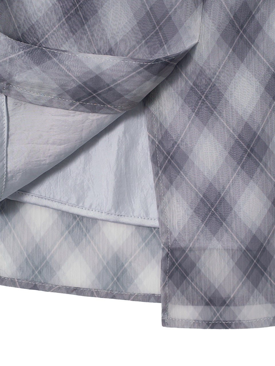 Kijun - Sheer Layered Check Skirt (Navy) product image 11 | TRAB K-Fashion Australia