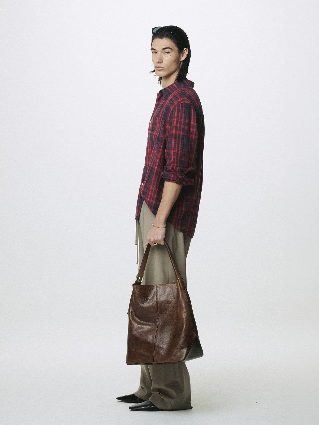 Tonywack - Washed Cotton Blend Check Shirt (Red/Blue) product image 3 | TRAB K-Fashion Australia