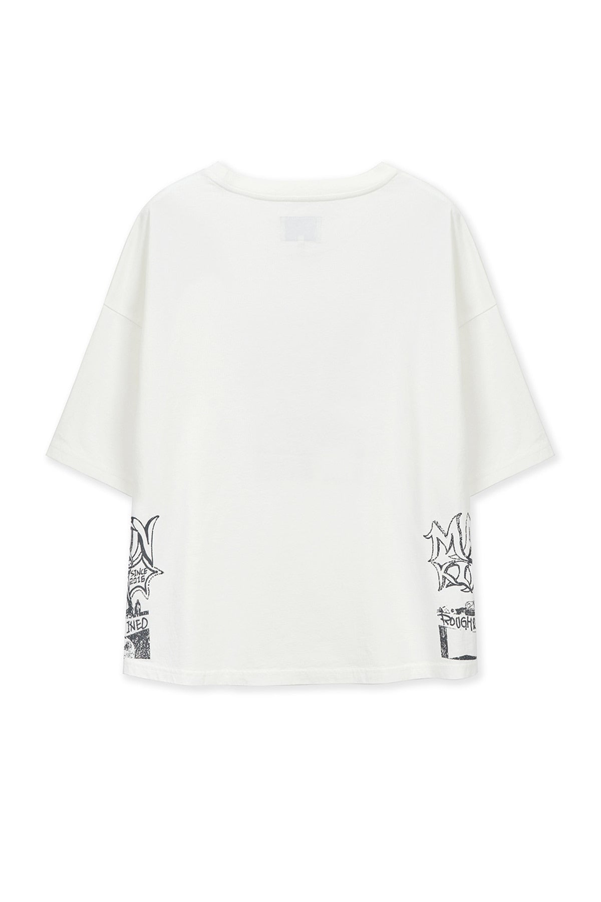 Matin Kim - Vintage Graffiti Artwork Top (White) product image 2 | TRAB K-Fashion Australia
