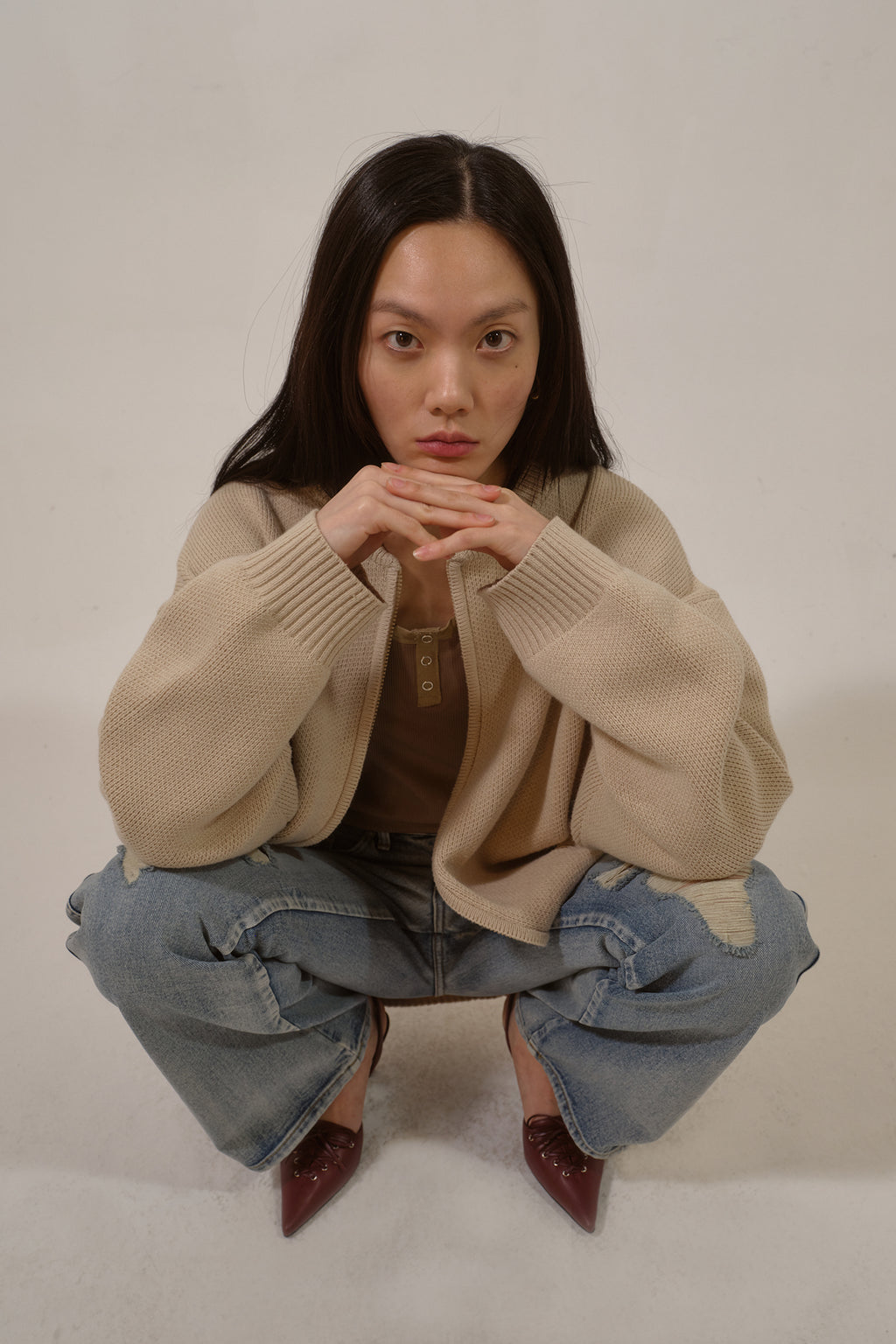 Deinet - Ripped Damage Boots Cut Denim (Blue) product image 7 | TRAB K-Fashion Australia