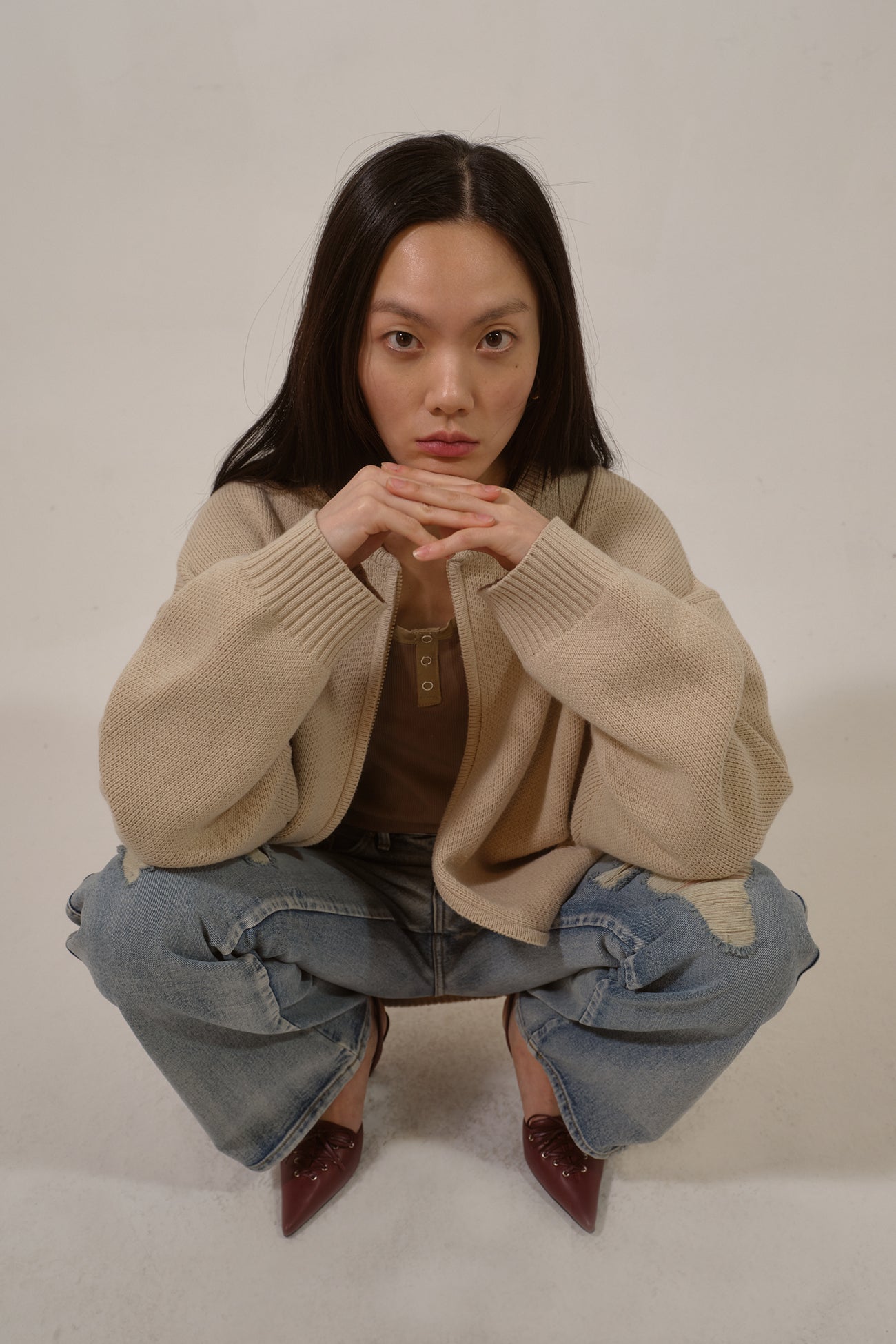 Deinet - Ripped Damage Boots Cut Denim (Blue) product image 7 | TRAB K-Fashion Australia