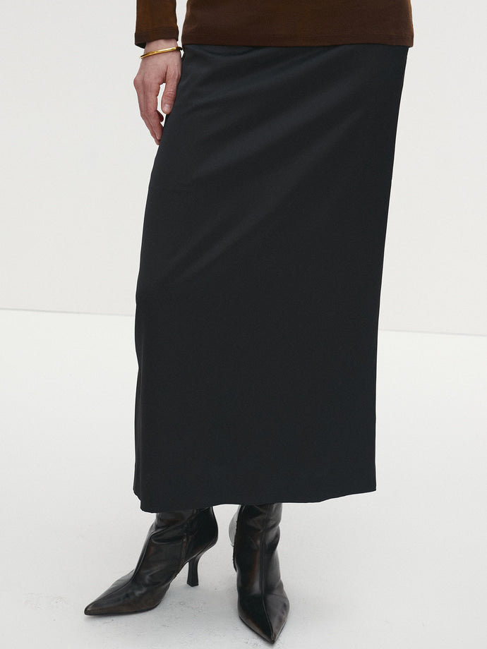 Tonywack - Satin Drawstring Midi Skirt (Black) product image 3 | TRAB K-Fashion Australia