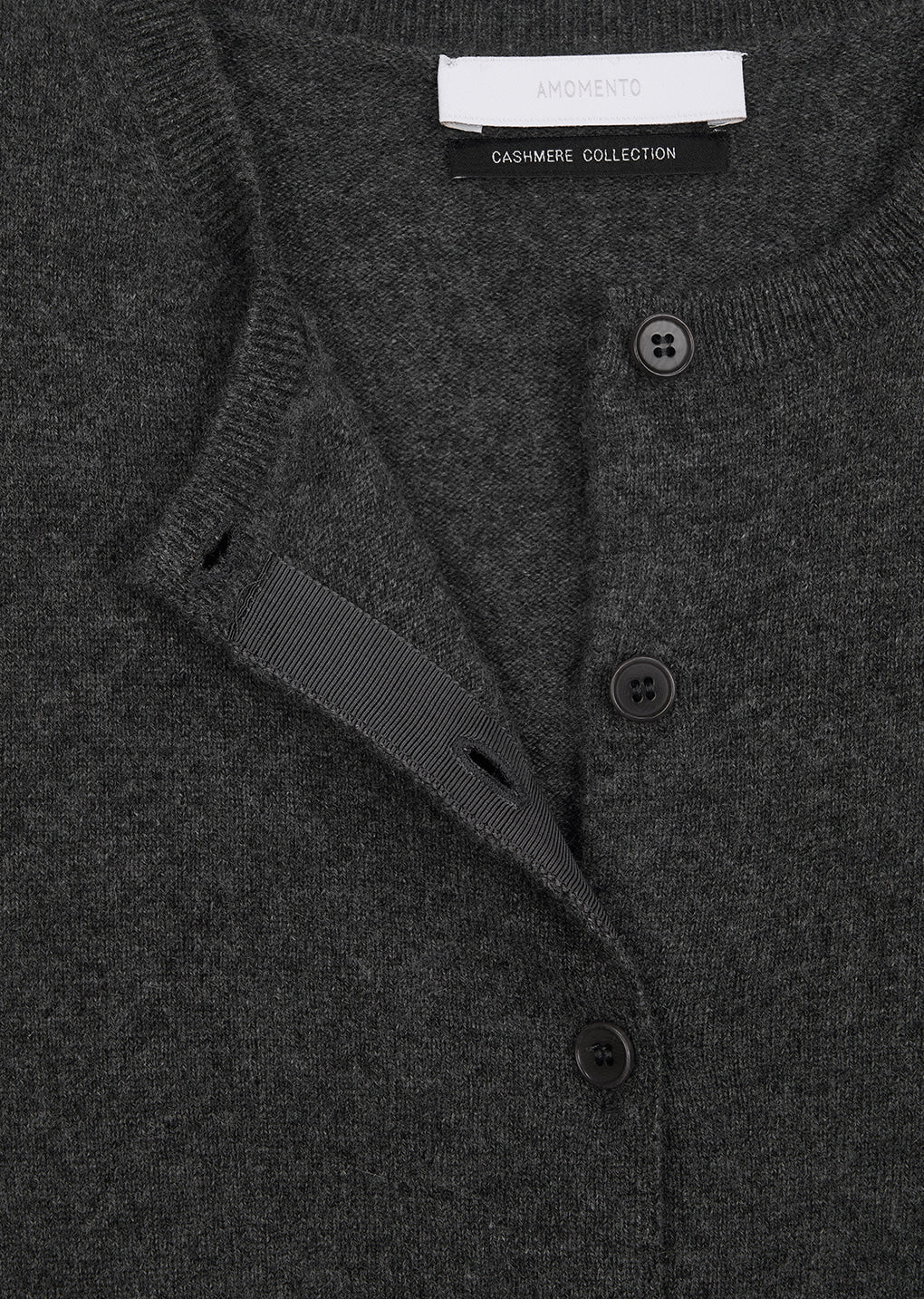 Amomento - Cashmere Crewneck Cardigan (Melange Grey) product image 9 | TRAB K-Fashion Australia