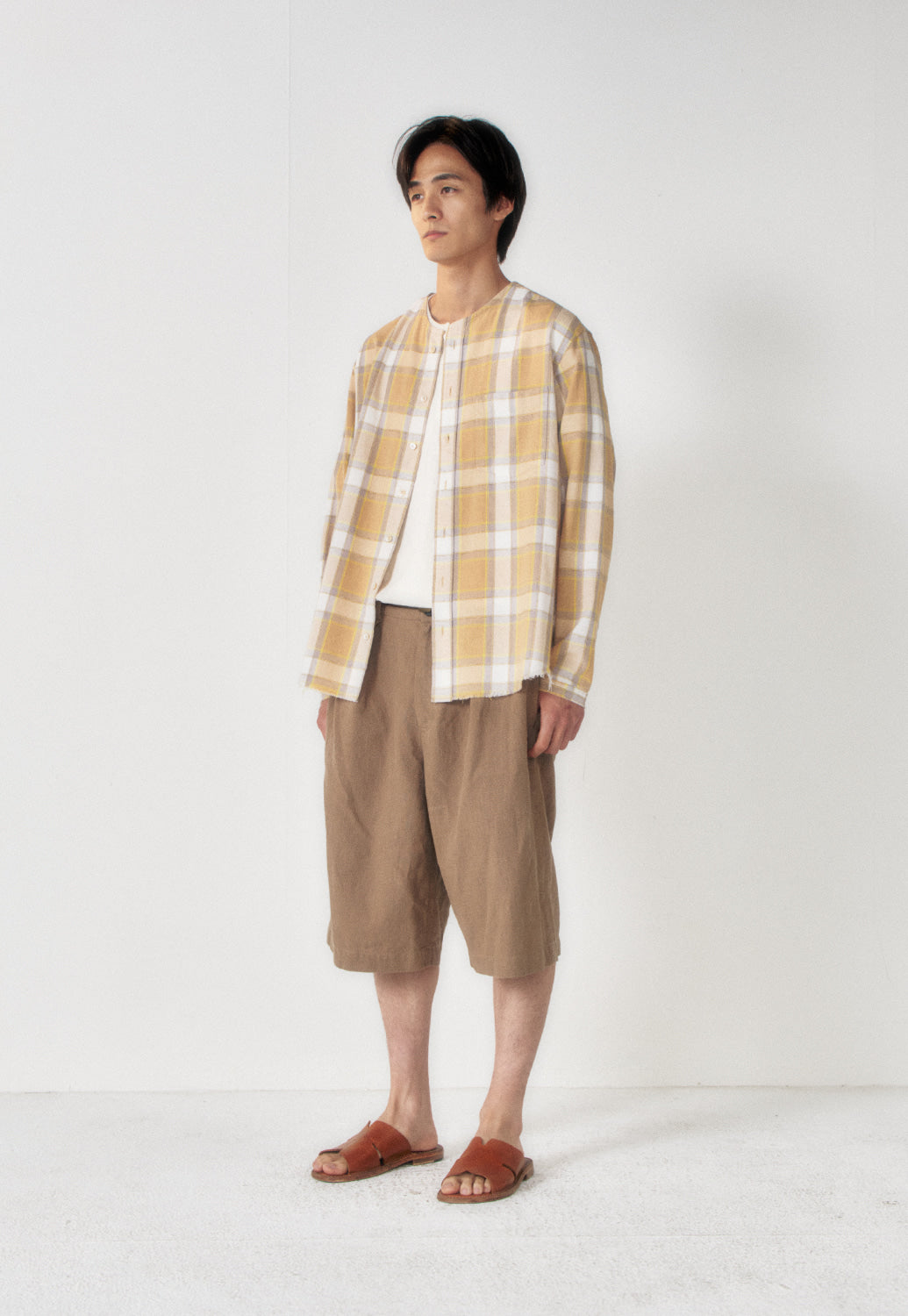 Art if acts - Non Collar French Check Shirt (Desert) product image 2 | TRAB K-Fashion Australia