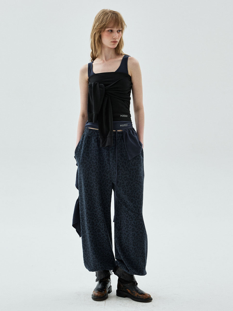 Mardi Mercredi - Jogger Pants Leopard Double Label (Navy) product image 1 | TRAB K-Fashion Australia